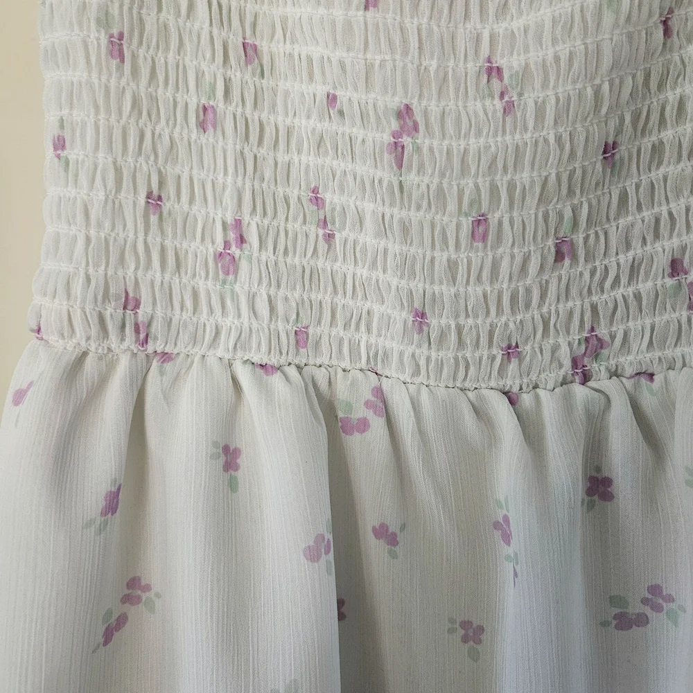 Cat & Jack - Girl's White Floral Accent Dress